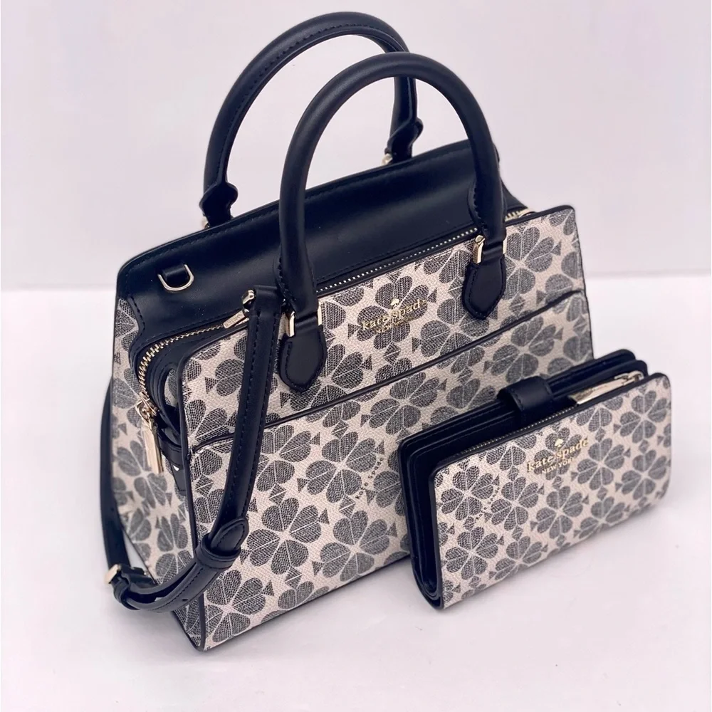 Kate Spade Signature Spade Flower Small Satchel Crossbody and Wallet Set